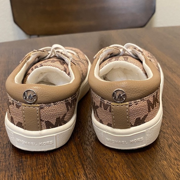 Michael Kors Kids' Beige and Brown Logo Sneakers - Picture 3 of 12